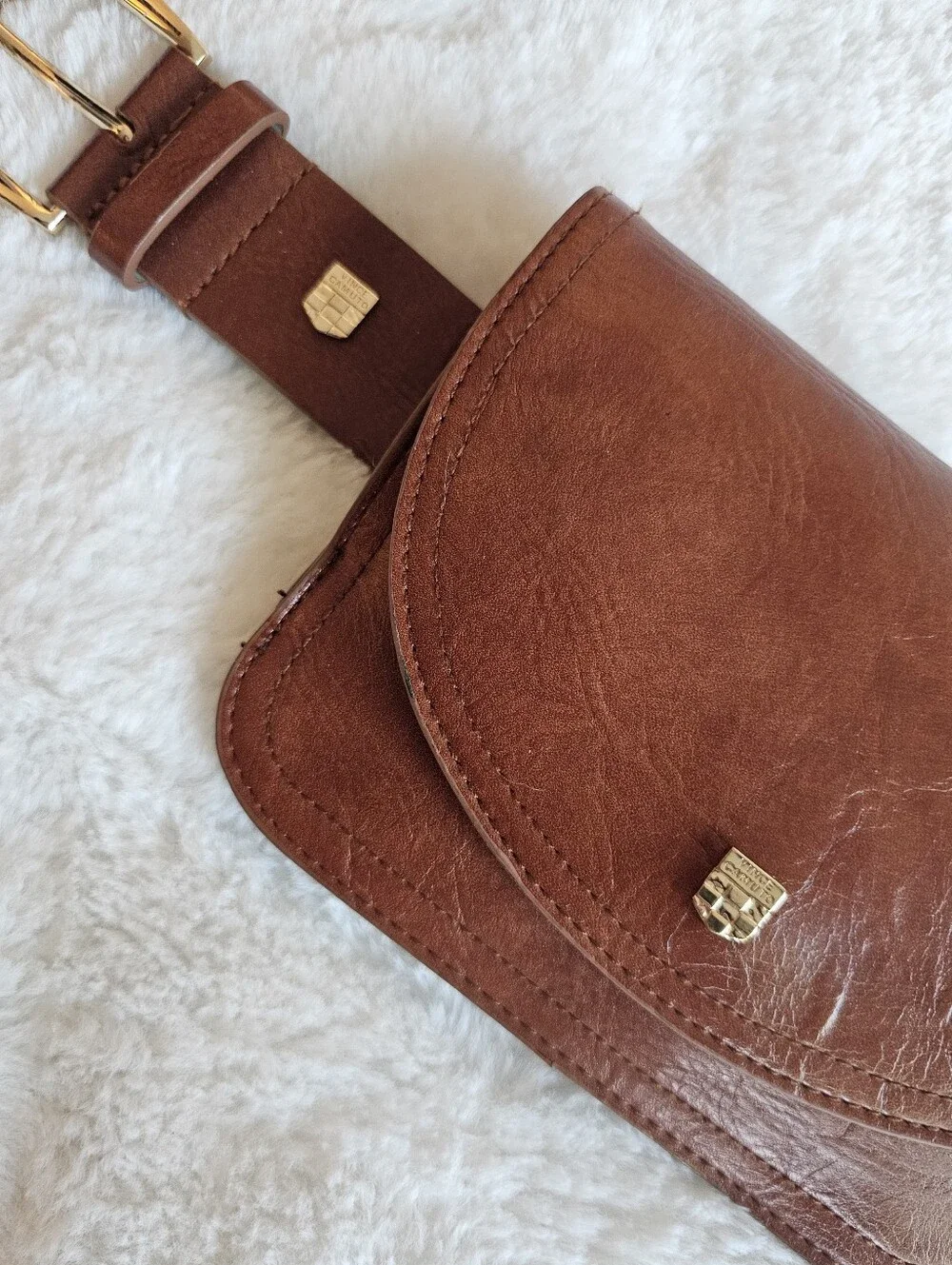 Vince Camuto Faux Leather Wristlet/Belt Bag Combo, Size Small